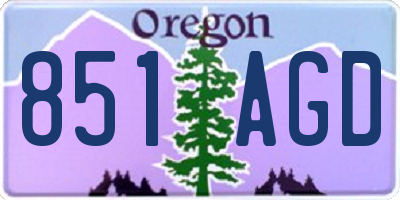 OR license plate 851AGD