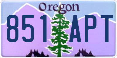 OR license plate 851APT