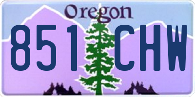 OR license plate 851CHW