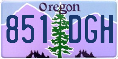 OR license plate 851DGH
