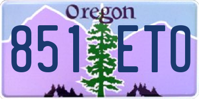 OR license plate 851ETO