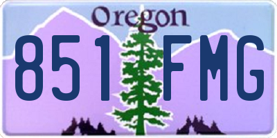 OR license plate 851FMG