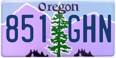OR license plate 851GHN