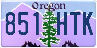OR license plate 851HTK