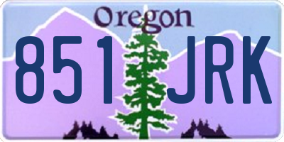 OR license plate 851JRK