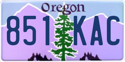 OR license plate 851KAC