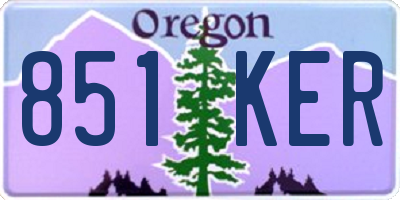 OR license plate 851KER