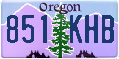 OR license plate 851KHB