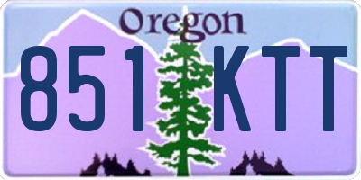 OR license plate 851KTT