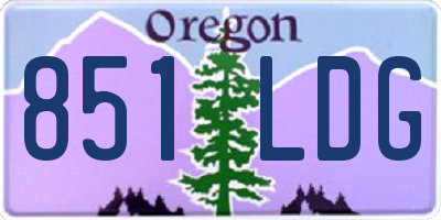 OR license plate 851LDG