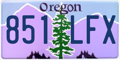 OR license plate 851LFX