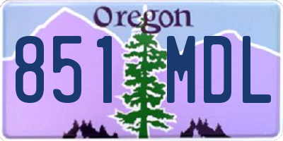 OR license plate 851MDL