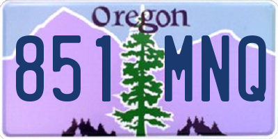 OR license plate 851MNQ