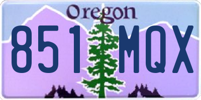 OR license plate 851MQX