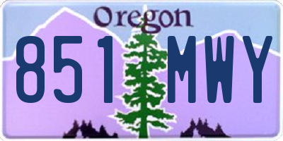 OR license plate 851MWY