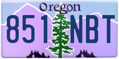 OR license plate 851NBT