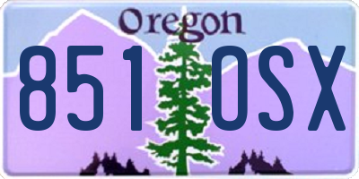 OR license plate 851OSX