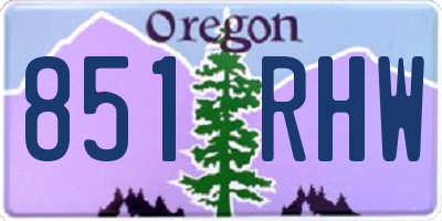 OR license plate 851RHW