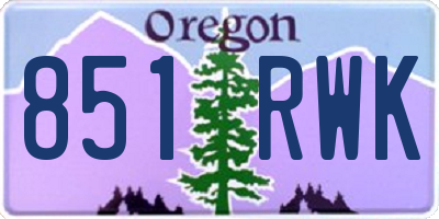 OR license plate 851RWK