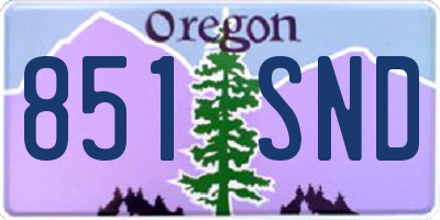 OR license plate 851SND