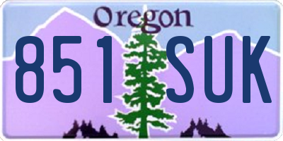 OR license plate 851SUK