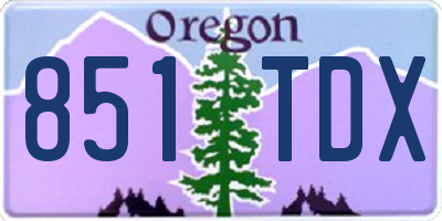 OR license plate 851TDX