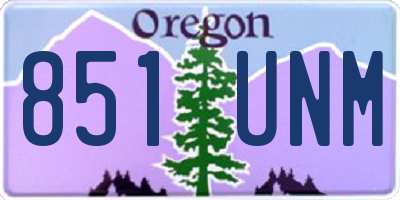 OR license plate 851UNM