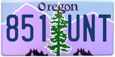 OR license plate 851UNT