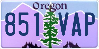 OR license plate 851VAP