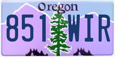 OR license plate 851WIR