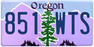 OR license plate 851WTS