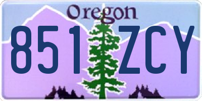 OR license plate 851ZCY