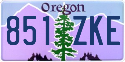 OR license plate 851ZKE