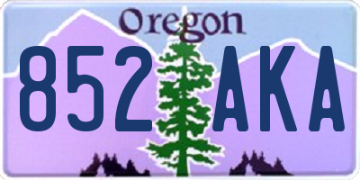 OR license plate 852AKA