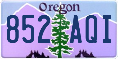 OR license plate 852AQI