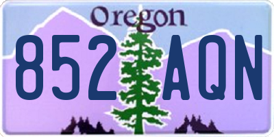 OR license plate 852AQN