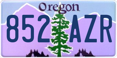 OR license plate 852AZR
