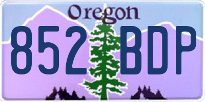 OR license plate 852BDP
