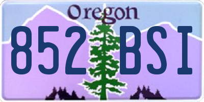 OR license plate 852BSI