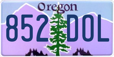 OR license plate 852DOL