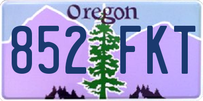 OR license plate 852FKT