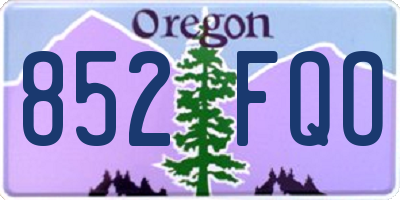 OR license plate 852FQO