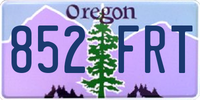 OR license plate 852FRT