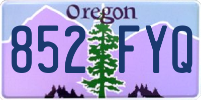 OR license plate 852FYQ
