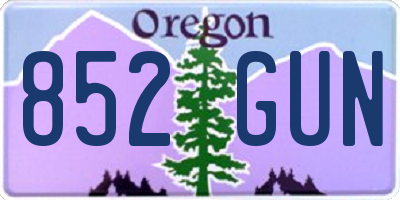OR license plate 852GUN