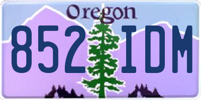 OR license plate 852IDM