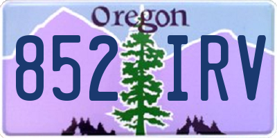 OR license plate 852IRV