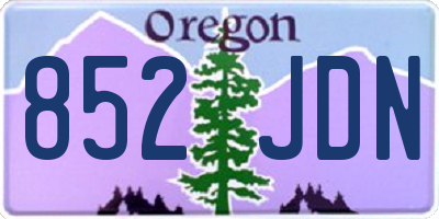 OR license plate 852JDN