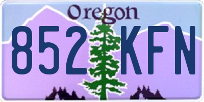 OR license plate 852KFN