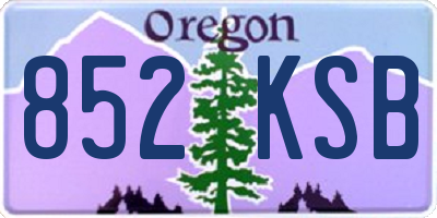 OR license plate 852KSB